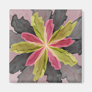 Joy, roze groene antracite Fantasy Fantasy Flower  Magneet