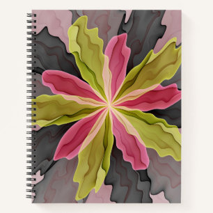 Joy, roze groene antracite Fantasy Fantasy Flower  Notitieboek