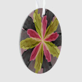 Joy, roze groene antracite Fantasy Fantasy Flower  Ornament (voorkant)