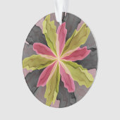 Joy, roze groene antracite Fantasy Fantasy Flower  Ornament (voorkant)
