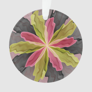 Joy, roze groene antracite Fantasy Fantasy Flower  Ornament