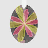 Joy, roze groene antracite Fantasy Fantasy Flower  Ornament (achterkant)