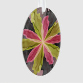 Joy, roze groene antracite Fantasy Fantasy Flower  Ornament (voorkant)