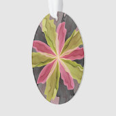 Joy, roze groene antracite Fantasy Fantasy Flower  Ornament (voorkant)