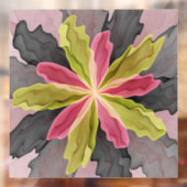Joy, roze groene antracite Fantasy Fantasy Flower  Raamsticker (Vel 2)