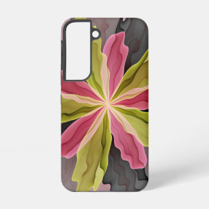 Joy, roze groene antracite Fantasy Fantasy Flower Samsung Galaxy Hoesje