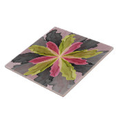 Joy, roze groene antracite Fantasy Fantasy Flower  Tegeltje (Zijkant)