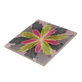 Joy, roze groene antracite Fantasy Fantasy Flower  Tegeltje (Zijkant)