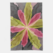 Joy, roze groene antracite Fantasy Fantasy Flower Theedoek (Verticaal)