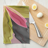 Joy, roze groene antracite Fantasy Fantasy Flower  Theedoek (Quarter Fold)