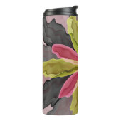 Joy, roze groene antracite Fantasy Fantasy Flower Thermosbeker (Gedraaid links)