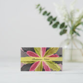 Joy, roze groene antracite Fantasy Fantasy Flower Visitekaartje (Staand voorkant)