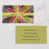 Joy, roze groene antracite Fantasy Fantasy Flower Visitekaartje (Voorkant / Achterkant)