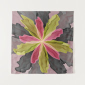 Joy, roze groene antracite Fantasy Fantasy Flower  Wandkleed (Voorkant)