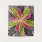 Joy, roze groene antracite Fantasy Fantasy Flower Wandkleed (Voorkant)