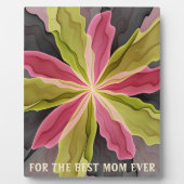 Joy, roze groene antracite, fractal Beste moeder Fotoplaat (Voorkant)