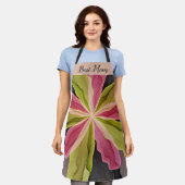 Joy, roze groene antracite, fractal Beste moeder Schort (Gedragen)