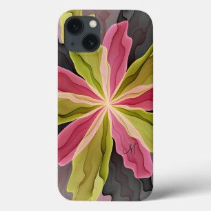 Joy, roze groene antracite, fractal monogram Case-Mate iPhone case