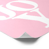 Joy roze witte typografische term kinderspel poste poster (Hoek)