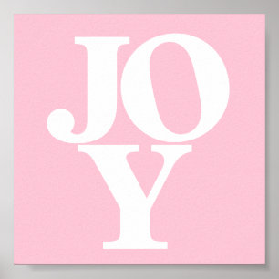 Joy roze witte typografische term kinderspel poste poster