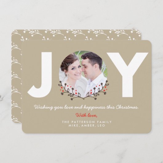 JOY Rustic | Vakantieknopkaart Feestdagenkaart (Voorkant / Achterkant)