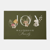 Joy rustieke bosrijke Waterverf paddenstoel kerst Deurmat (Voorkant)