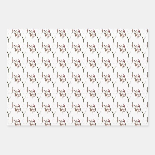 Joy rustieke bosrijke Waterverf paddenstoel kerst Inpakpapier Vel (Voorkant)