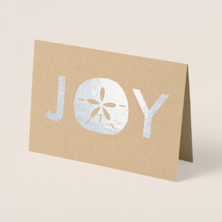 Joy Sand Dollar Beach Kerstvakantie Groeten Folie Kaarten