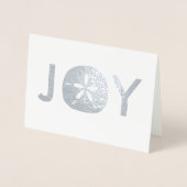 Joy Sand Dollar Beach Kerstvakantie Groeten Folie Kaarten (Voorkant)