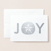 Joy Sand Dollar Beach Kerstvakantie Groeten Folie Kaarten (Voorkant met envelop)