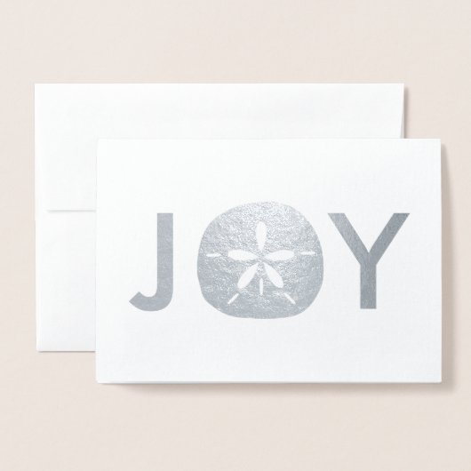 Joy Sand Dollar Beach Kerstvakantie Groeten Folie Kaarten (Voorkant met envelop)
