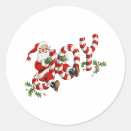Joy Santa Christmas Ronde Sticker