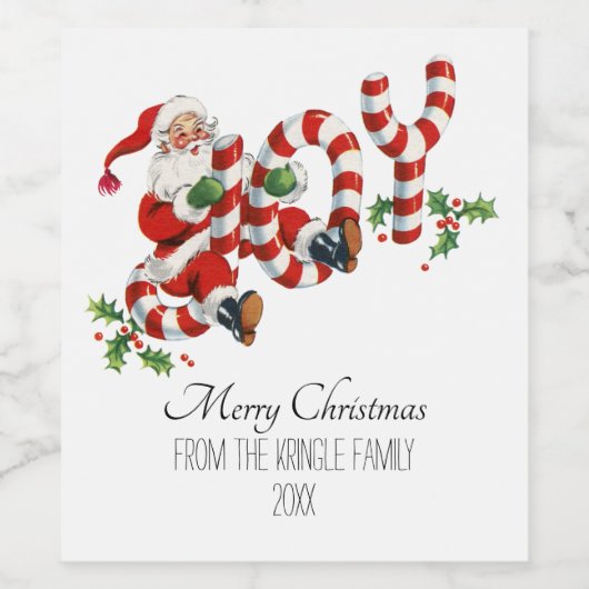  Joy Santa Gepersonaliseerd Wijn Etiket (Enkel label)
