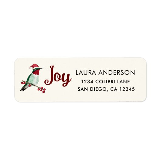 Joy Santa Hummingbird Label (Voorkant)