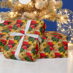 Joy Santa op het motief van de kerstboom inpakpapi Cadeaupapier