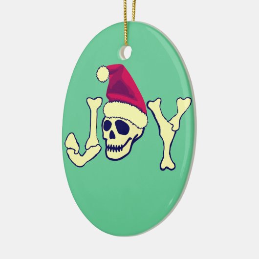 Joy - Santa SKull Keramisch Ornament (Links)