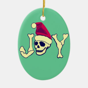 Joy - Santa SKull Keramisch Ornament