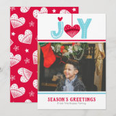 Joy Scandinavian Heart Kerstfeestdag Feestdagenkaart (Voorkant / Achterkant)