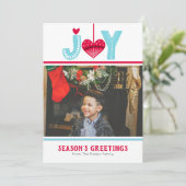 Joy Scandinavian Heart Kerstfeestdag Feestdagenkaart (Staand voorkant)