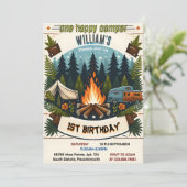 Joy Schattige Natuur Boys One Happy Camper 1e Verj Kaart (Staand voorkant)