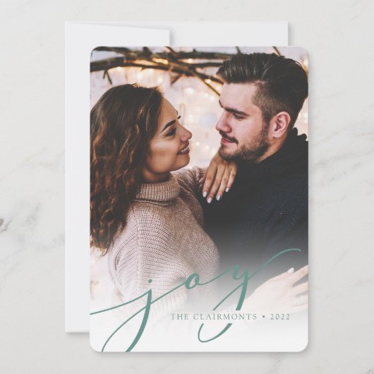Joy Script | Elegant kerstmis Feestdagenkaart (Voorkant)