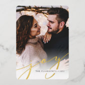 Joy Script | Elegant kerstmis Folie Feestdagenkaart (Voorkant)