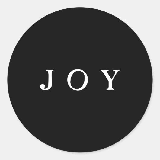 JOY Script Envelope of Gift Wrap Black Ronde Sticker (Voorkant)
