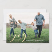 Joy Script Faux Folie kerstfeestdag Kaart (Voorkant)