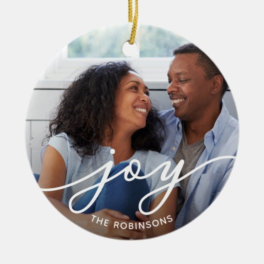 Joy Script | Foto Keramisch Ornament (Voorkant)