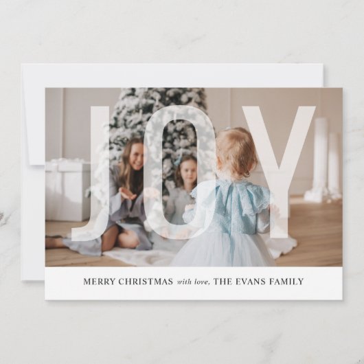 Joy Script Fotocollage Kerstmis Feestdagenkaart (Voorkant)