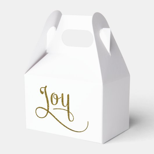 Joy Script Gold Glitter Bedankdoosjes (Voorkant Zijde)