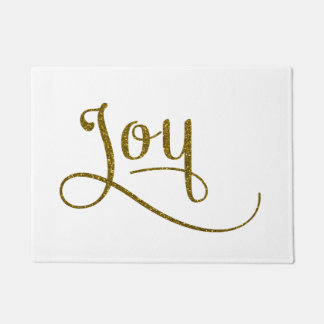 Joy Script Gold Glitter Deurmat