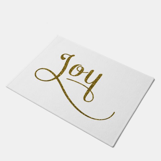 Joy Script Gold Glitter Deurmat (Schuin)