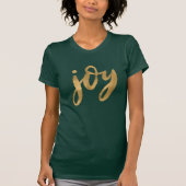 Joy Script Gold Green Custom Kerstmis T-shirt (Voorkant)